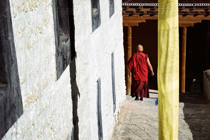 Monk in monastery, Dha-Hanu valley, Ladakh